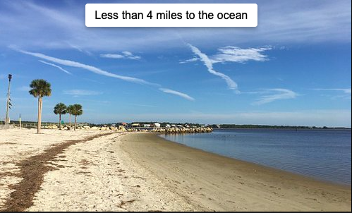 Less than 4 miles to the ocean