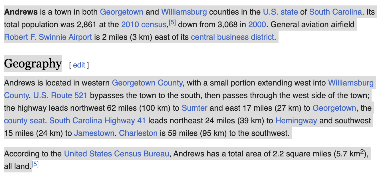 Area Information