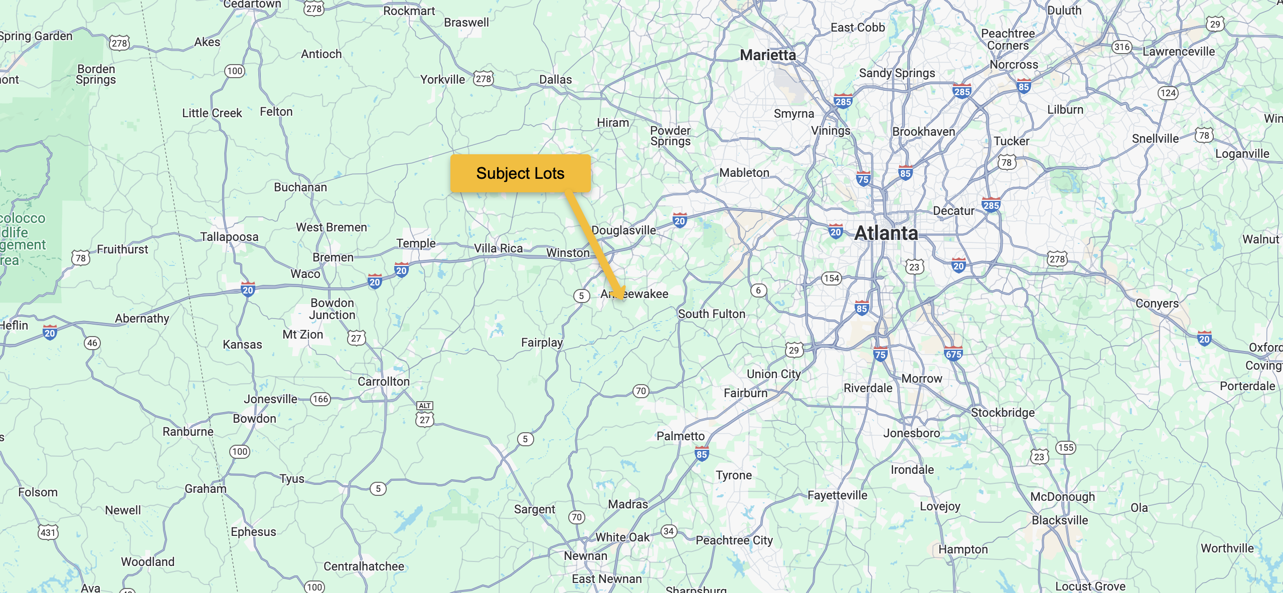 Map widest view
